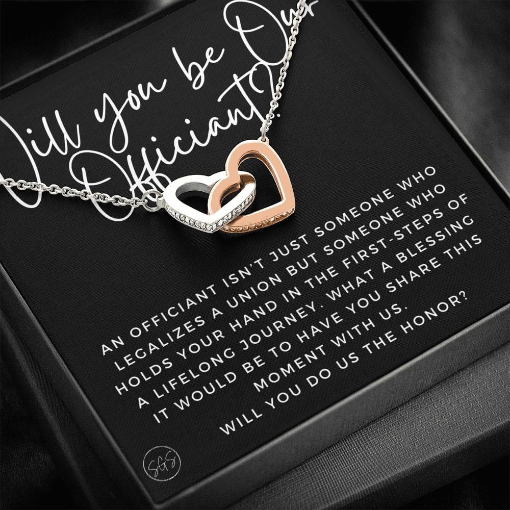 Wedding Officiant Proposal Gift | Stuff Gina Says, Will You Marry Us? Will You Be Our Officiant? For Friends, Best Friend Bestie Necklace Bridal Party 0817cH