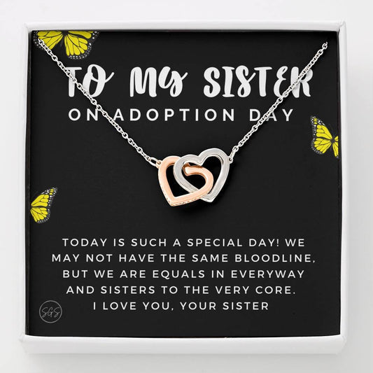 Adoption Day Gift for New Sister | Stuff Gina Says, Bonus Sister Necklace, Officially Forever Family, Unbiological Big Sis & Little Sis, Girl, Teen, 0709hH