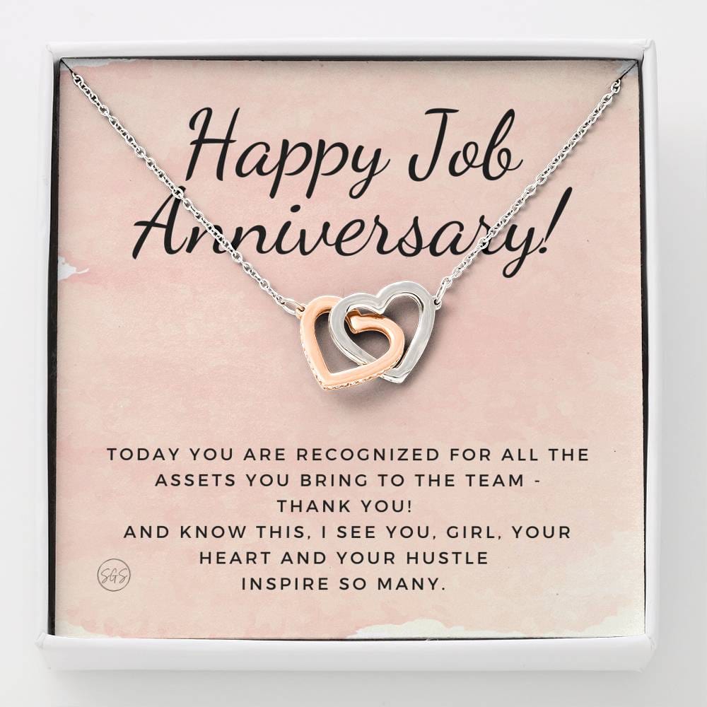 Job Anniversary 0707e Hearts Necklace