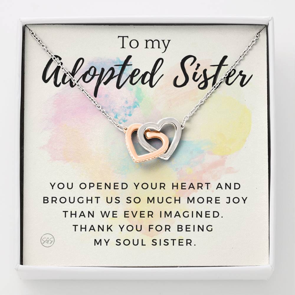 Adoption Day Gift for New Sister | Stuff Gina Says, Bonus Sister Necklace, Officially Forever Family, Unbiological Big Sis & Little Sis, Girl, Teen, 0709hH