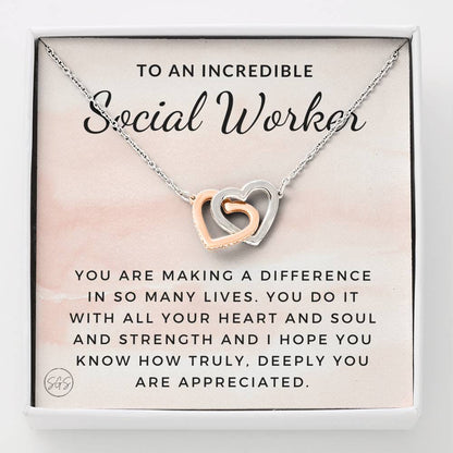 0922a social worker Hearts Necklace