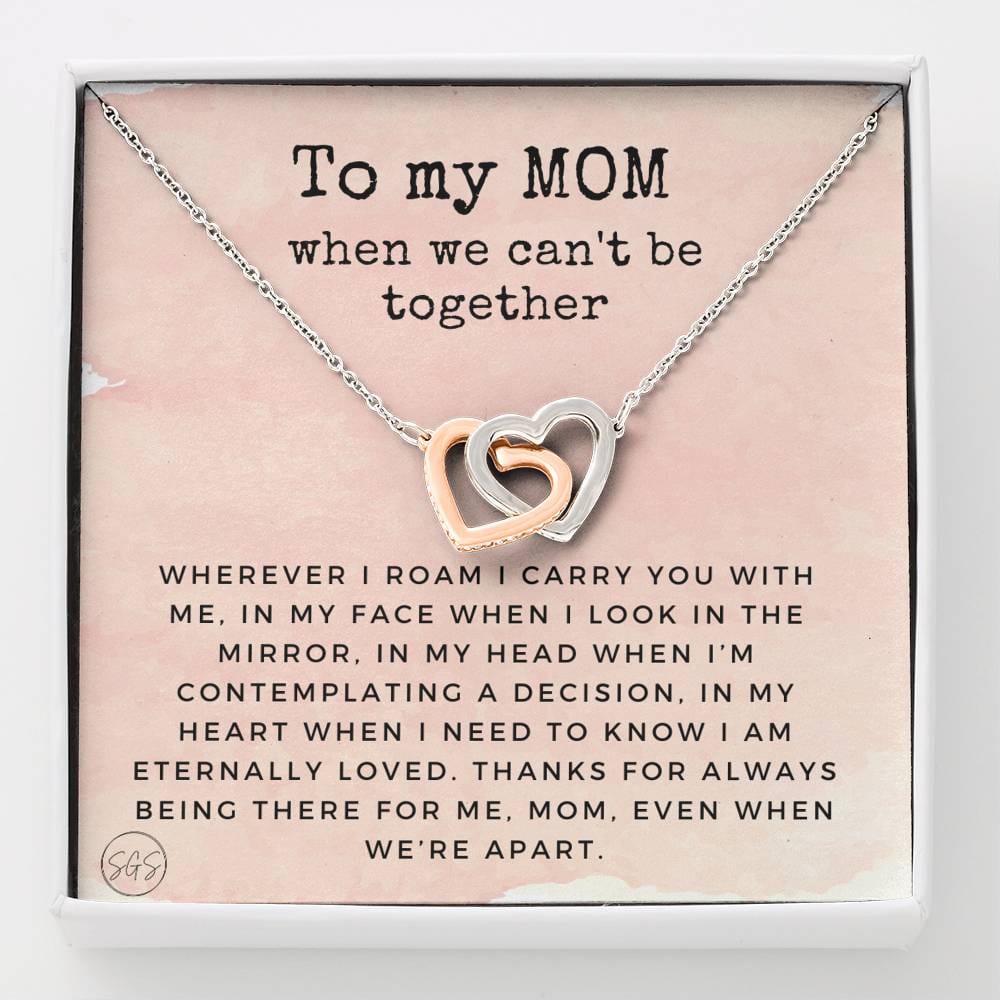 0921d Long Distance Mom Hearts Necklace