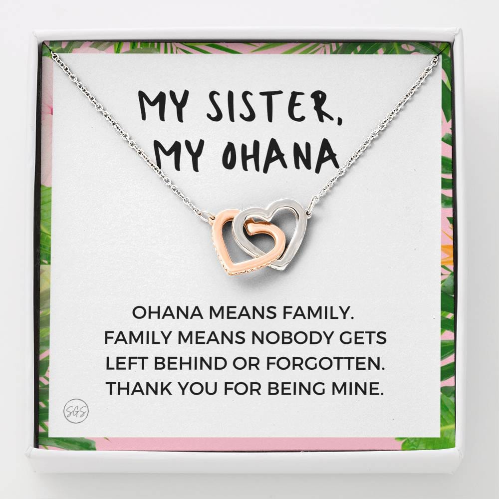 0929 ohana sister Hearts Necklace