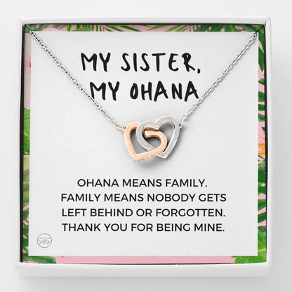 0929 ohana sister Hearts Necklace