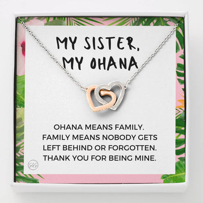 0929 ohana sister Hearts Necklace