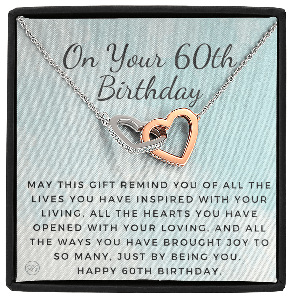 60th Birthday Gift for Women | Bday Present for Mom, Stepmom, Grandma, Friend, Employee, Funny and Heartfelt Card and Necklace 2803h