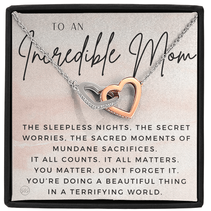 For An Incredible Mom | Gift for Mom, Christmas Gift, Mother's Day Necklace, From Daughter, Gift for New Mom, Pregnant Sister Gift 1112aaeHA