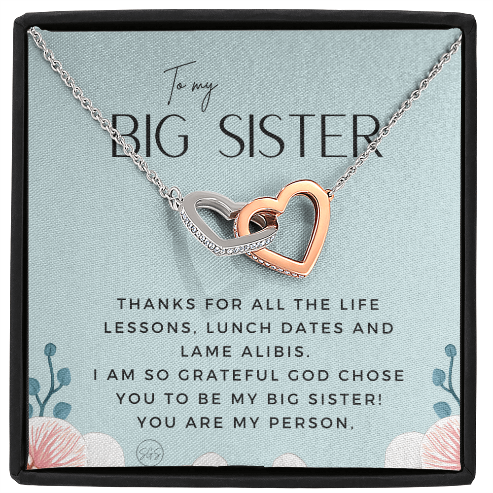 Big Sister Gift | Necklace for Older Sister, Christmas Idea, Birthday Present from Younger Sister, Best Big Sis, Heartfelt & Cute 1111gcHA