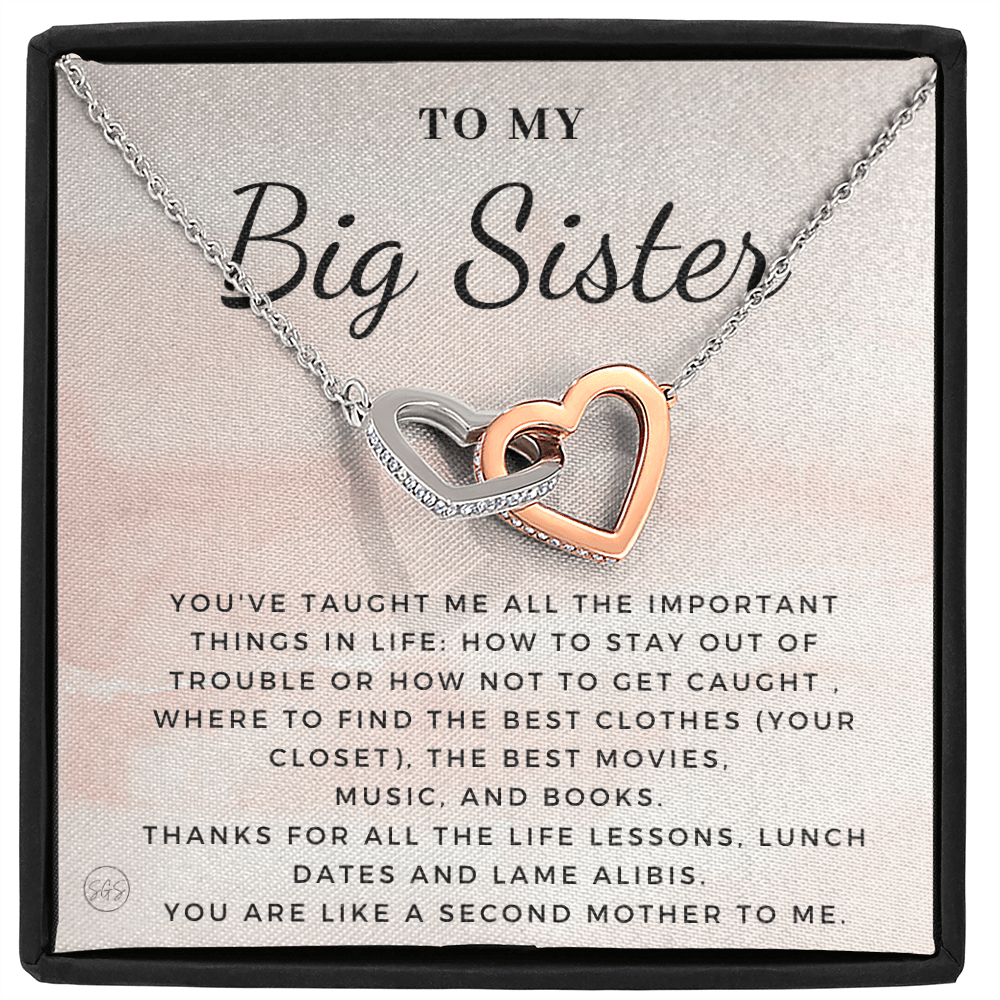 Big Sister Gift | Necklace for Older Sister, Christmas Idea, Birthday Present from Younger Sister, Best Big Sis, Heartfelt & Cute 1111eHA