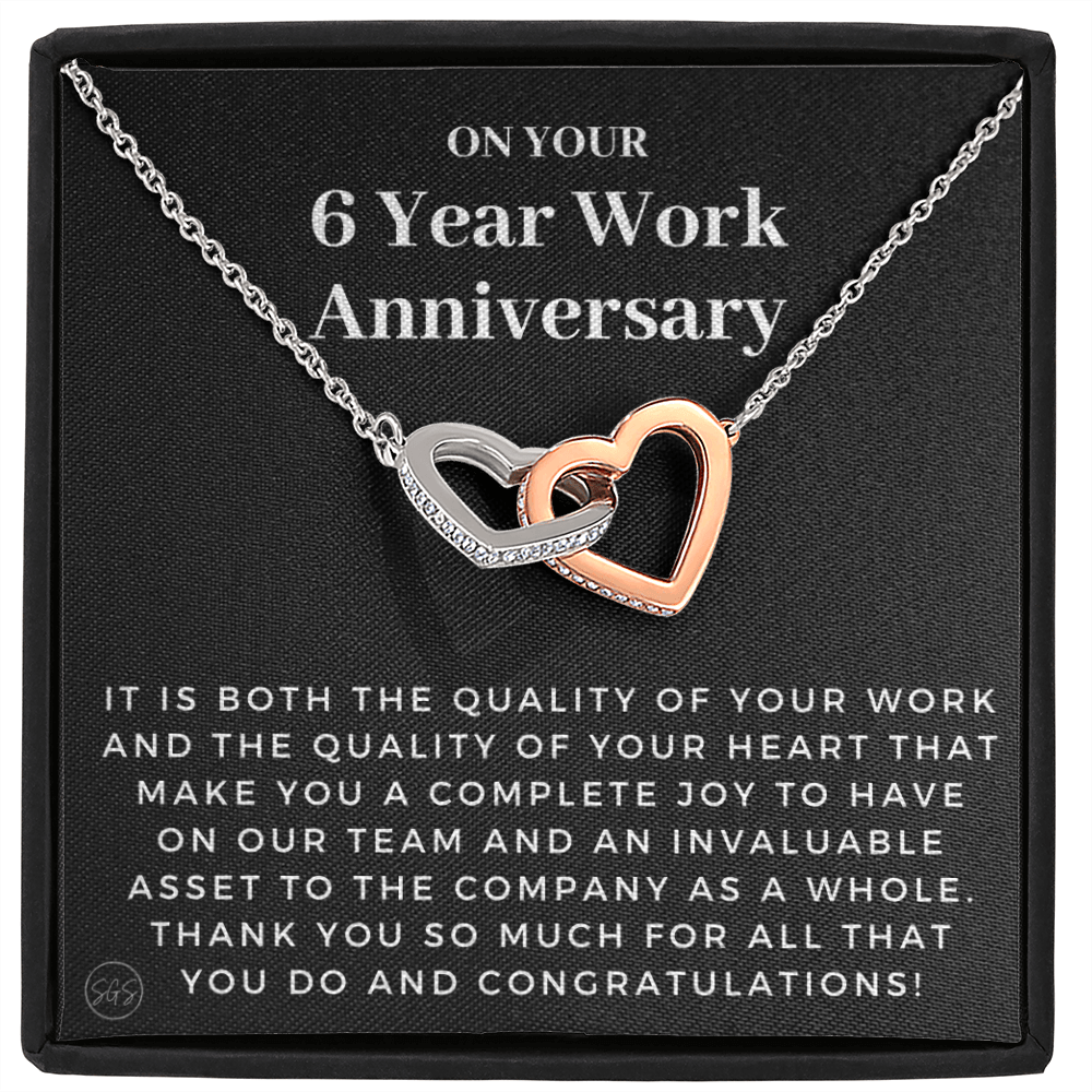 6 Year Job Anniversary Gift | Thank You Gift from Boss, Employee Work Appreciation, Co-Worker, Congrats, Years of Service AN06H