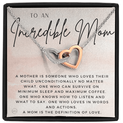For An Incredible Mom | Gift for Mom, Christmas Gift, Mother's Day Necklace, From Daughter, Gift for New Mom, Pregnant Sister Gift 1112aaHA