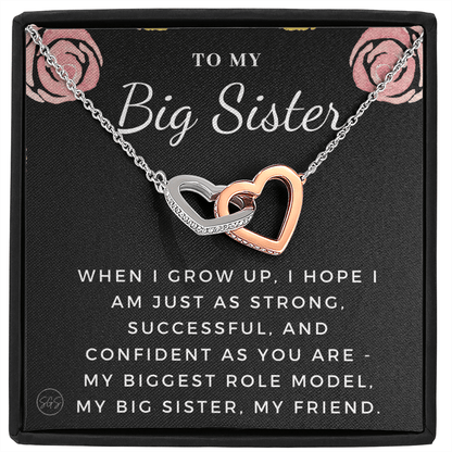 Big Sister Gift | Necklace for Older Sister, Christmas Idea, Birthday Present from Younger Sister, Best Big Sis, Heartfelt & Cute 1111kHA
