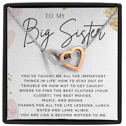 Big Sister Gift | Necklace for Older Sister, Christmas Idea, Birthday Present from Younger Sister, Best Big Sis, Heartfelt & Cute 1111fHA