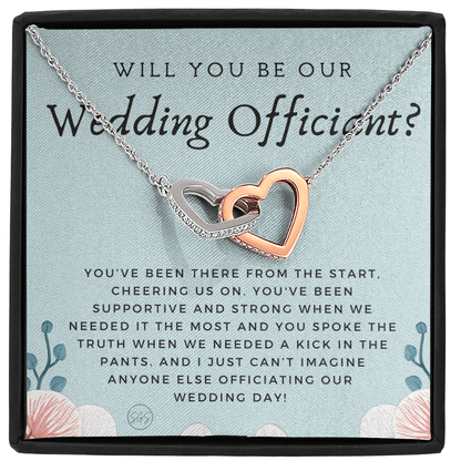 Wedding Officiant Proposal Gift | Will You Marry Us? Will You Be Our Officiant? For Friends, Best Friend Bestie Necklace Bridal Party 0817ehA