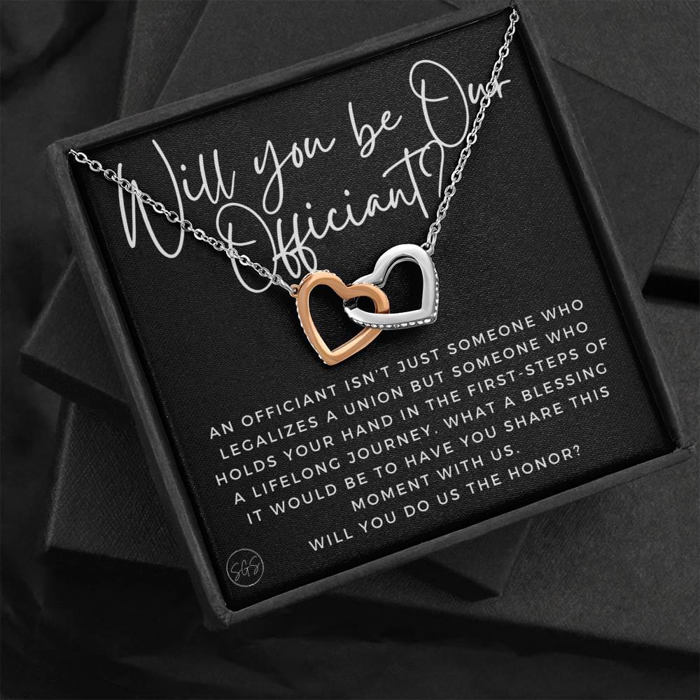 Wedding Officiant Proposal Gift | Stuff Gina Says, Will You Marry Us? Will You Be Our Officiant? For Friends, Best Friend Bestie Necklace Bridal Party 0817cH