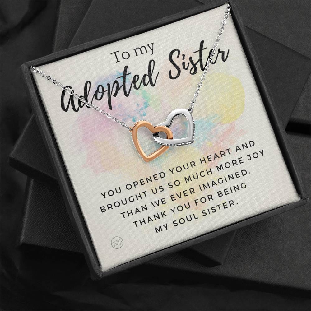 Adoption Day Gift for New Sister | Stuff Gina Says, Bonus Sister Necklace, Officially Forever Family, Unbiological Big Sis & Little Sis, Girl, Teen, 0709hH