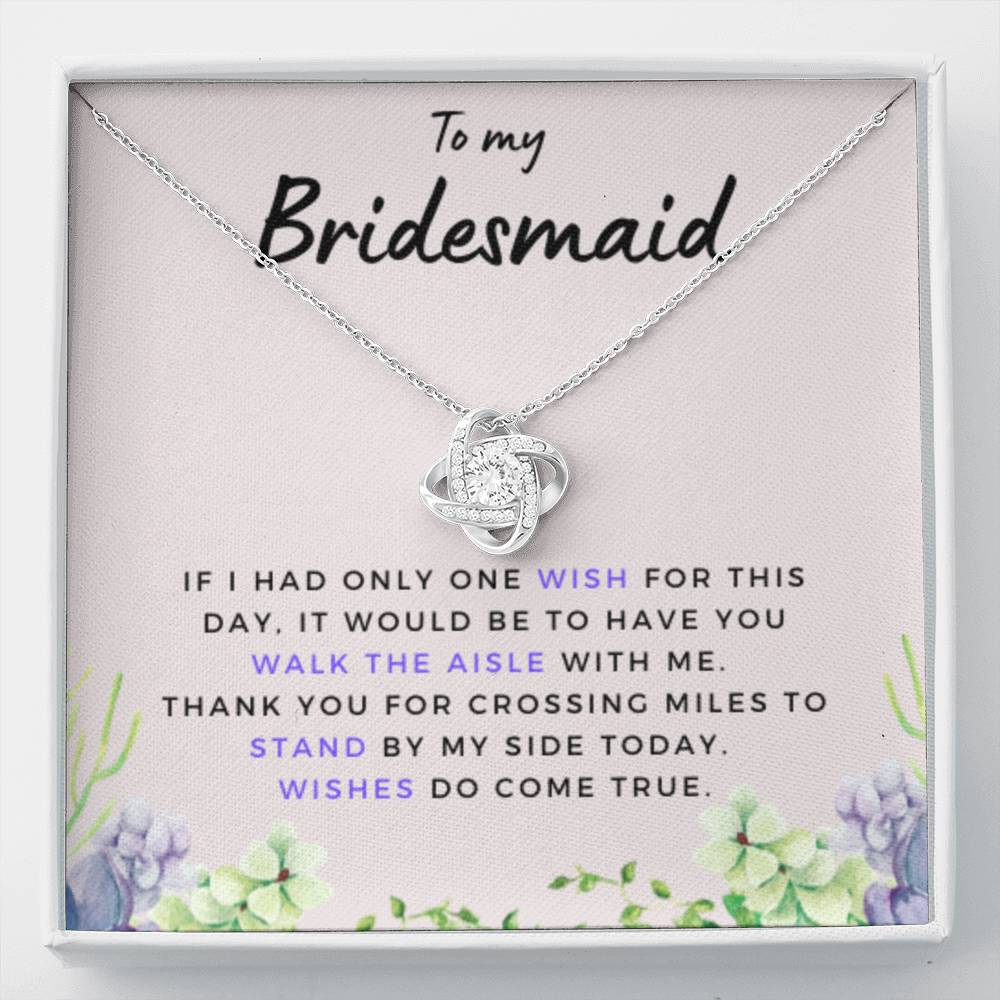 BridesmaidWishesDoComeTrue Necklace Love Knot