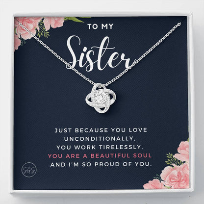 sister proud of you 0707j Necklace Love Knot