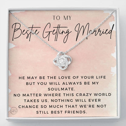 My Bestie Getting Married Gift | For the Bride, Best Friends Bridal Shower Present, BFF Wedding, From Sister of the Bride, Engagement 1102b Necklace Love Knot