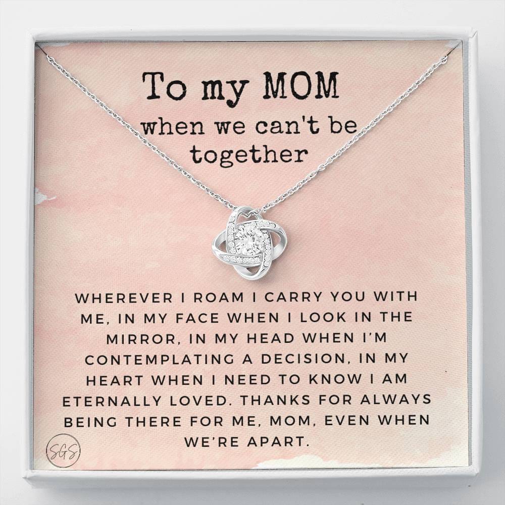 0921d Long Distance Mom Necklace Love Knot
