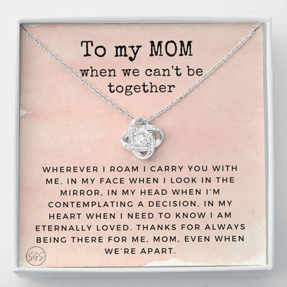 0921d Long Distance Mom Necklace Love Knot