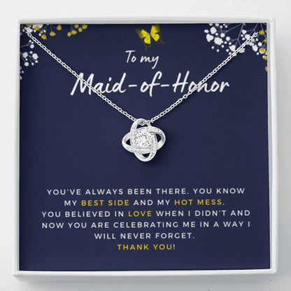 MaidofHonorBestSideandHotMess Necklace Love Knot