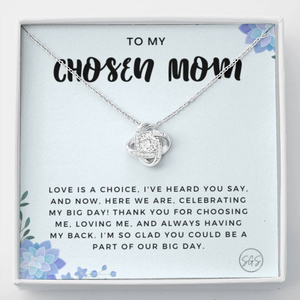 0625I Chosen Mom Wedding Necklace Love Knot