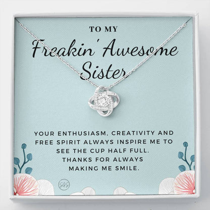 Freakin Awesome Sister 0706i Necklace Love Knot