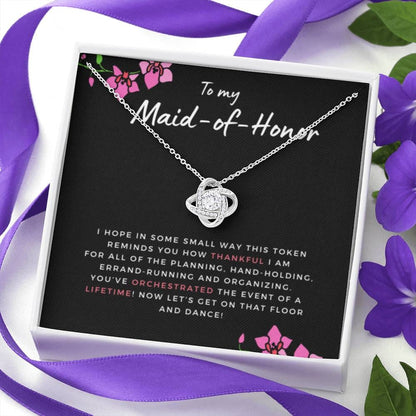 MaidofHonorTokenofThanks Necklace Love Knot