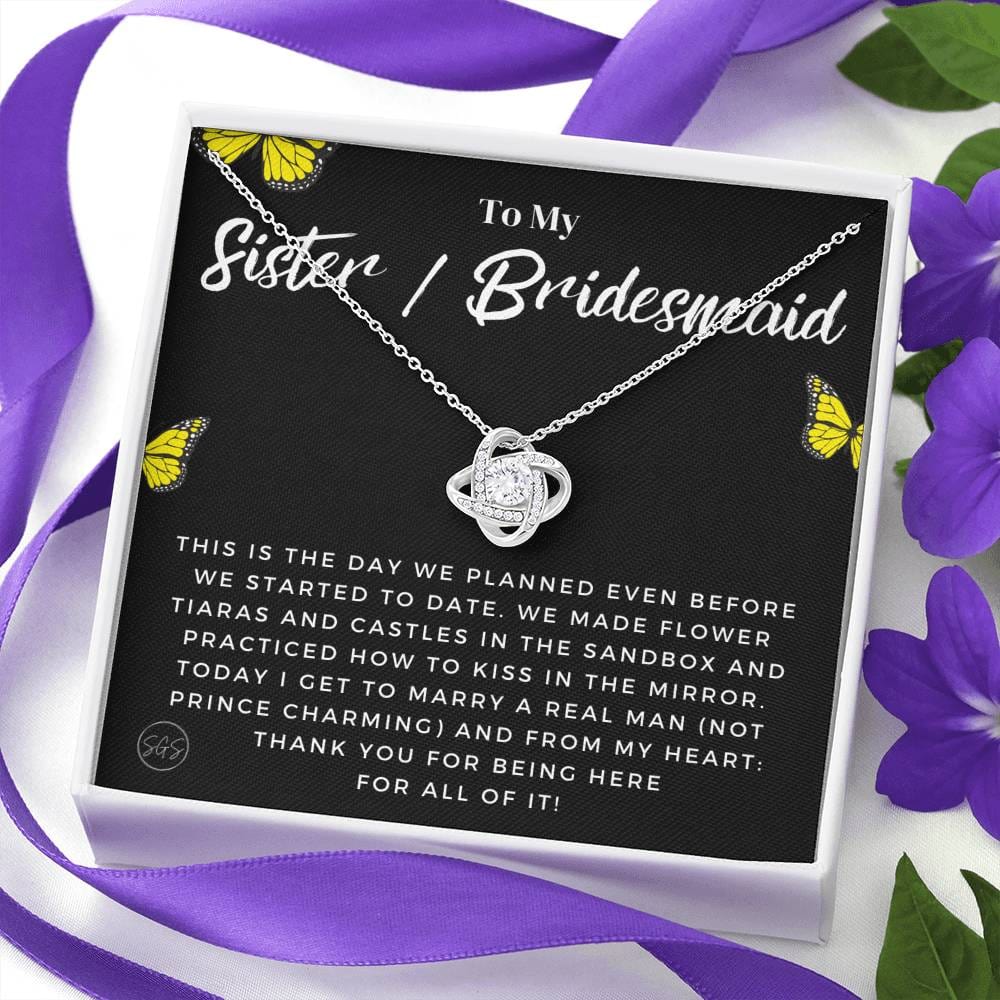 Sister Bridesmaid 0712i Necklace Love Knot