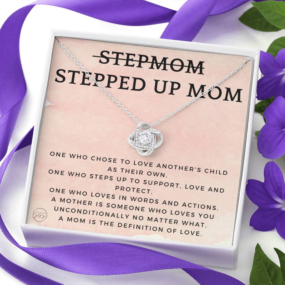 Stepped Up Mom | Stuff Gina Says, Gift for Stepmom, Bonus Mom, Foster, Adopted Mother, Grandma, Second Mama, From Step Daughter Son, Christmas Birthday 1026d