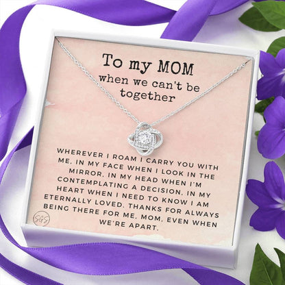 0921d Long Distance Mom Necklace Love Knot