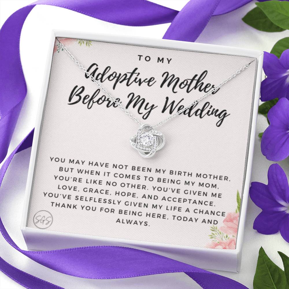 0625L adoptive mother wedding Necklace Love Knot