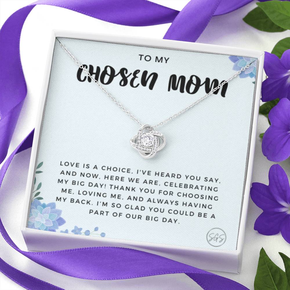 0625I Chosen Mom Wedding Necklace Love Knot