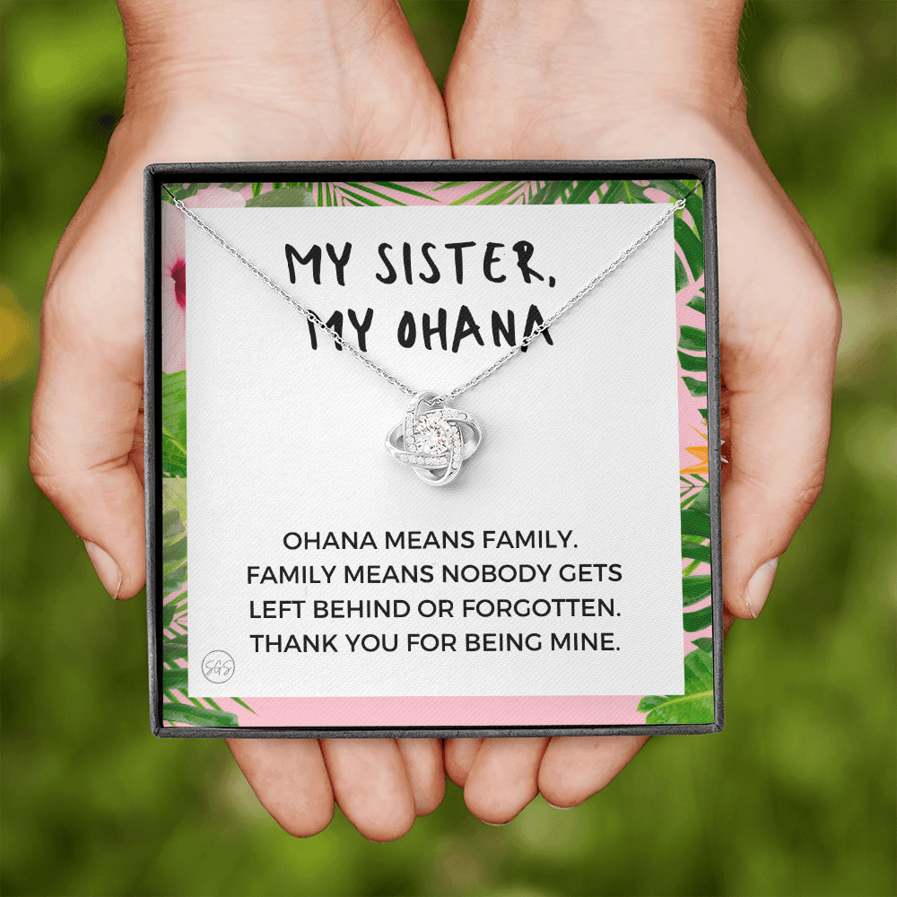 0929 ohana sister Necklace Love Knot