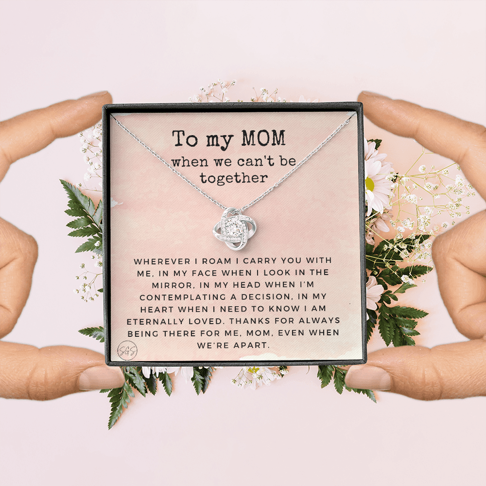 Long Distance Mom Gift | Stuff Gina Says, Mother & Daughter Necklace, Moving Out of State, Christmas Birthday, I Miss You Mama, Going Away, Family LDR 0921dK