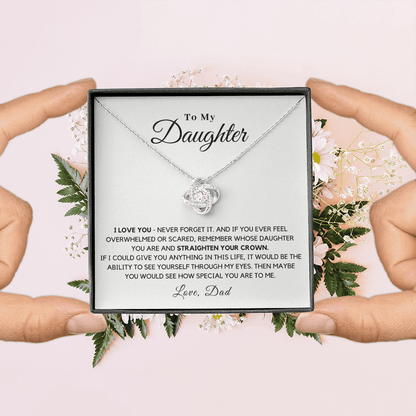 Daughter - Crown - Necklace | Gift for Daughter, From Dad, Straighten Your Crown, Graduation Present from Father, Birthday Gift