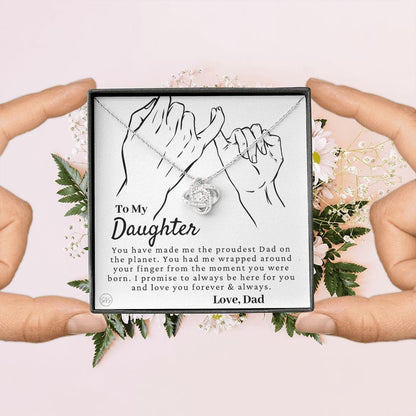 Daughter Gift (From Dad) | Father to Daughter Necklace, Pinky Promise Gift To Daughter From Dad, Daughter Necklace, Christmas Gift for Her