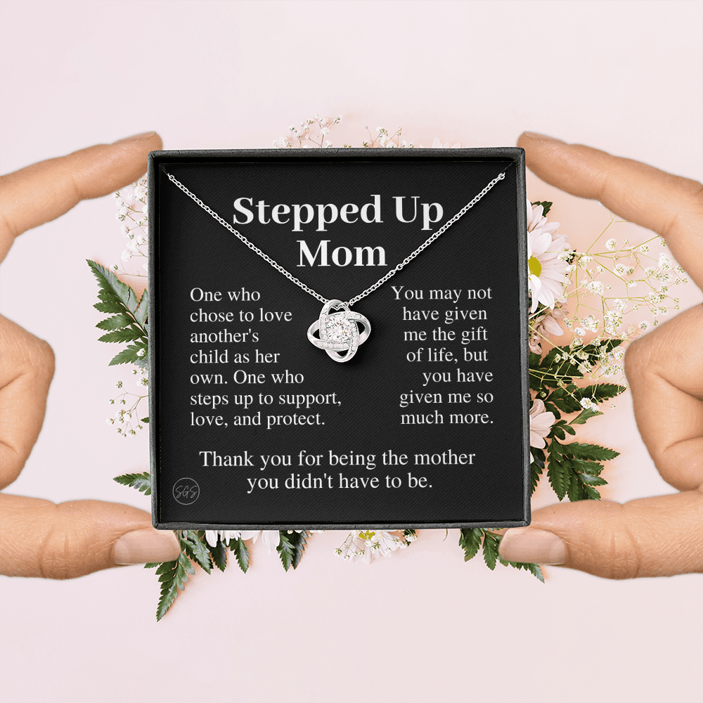 Stepped Up Mom | Gift for Stepmom, Bonus Mom, Stepmother, Grandma, Second Mama, From Step Daughter Son, Mother's Day, Birthday, Foster 125gK