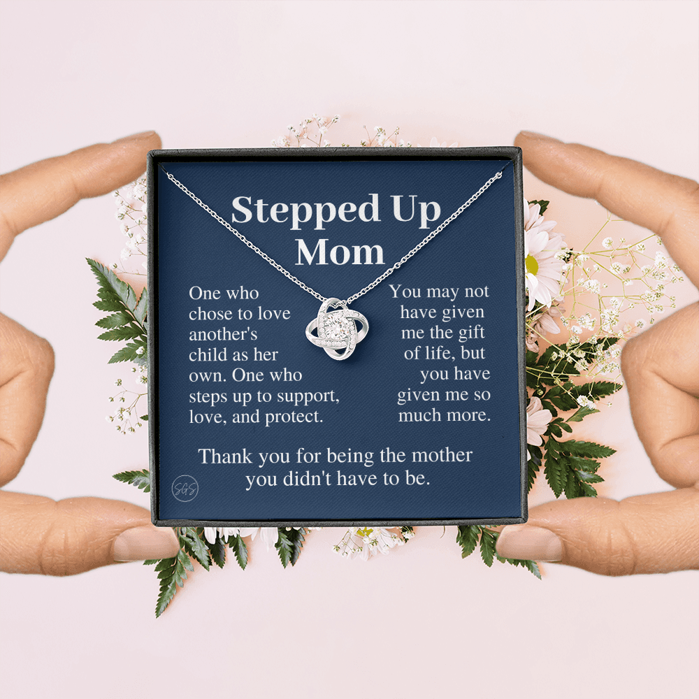 Stepped Up Mom | Gift for Stepmom, Bonus Mom, Stepmother, Grandma, Second Mama, From Step Daughter Son, Mother's Day, Birthday, Foster 125eK