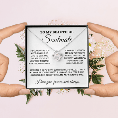 Soulmate - My Eyes - Necklace | Gift for Wife, Girlfriend, Fiance, Annviersary Gift, Valentine's Day Present, From Husband Necklace Love Knot