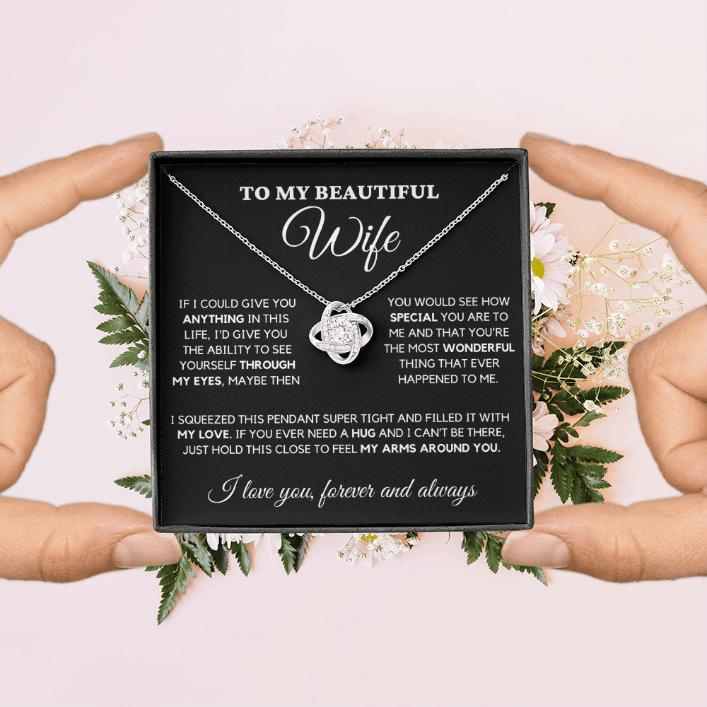 Wife - Always Here - Necklace | Gift for Wife, Annviersary Gift, Valentine's Day Present, From Husband 04wa Necklace Love Knot