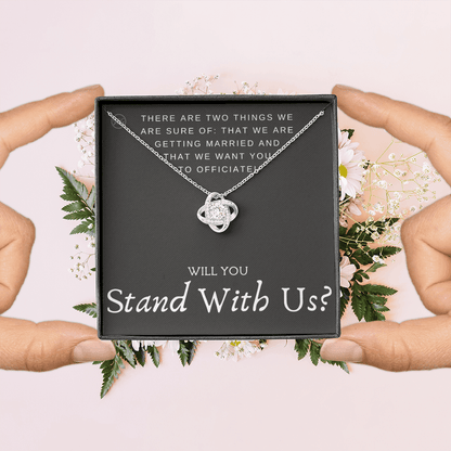 Wedding Officiant Proposal Gift | Will You Marry Us? Will You Be Our Officiant? For Friends, Best Friend Bestie Necklace Bridal Party 0131vK