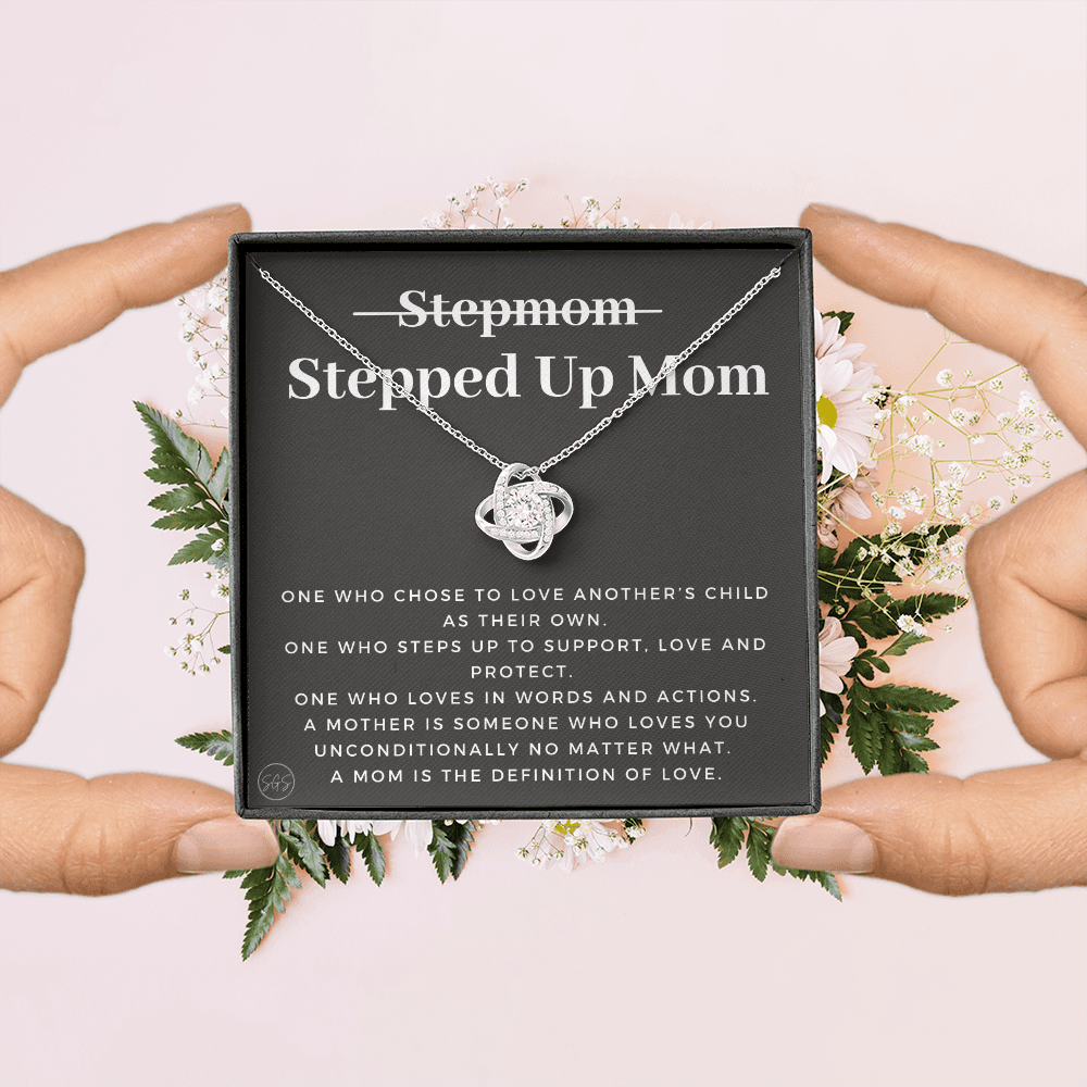 Stepped Up Mom | Gift for Stepmom, Bonus Mom, Stepmother, Grandma, Second Mama, From Step Daughter Son, Christmas, Birthday, Foster 1105cK
