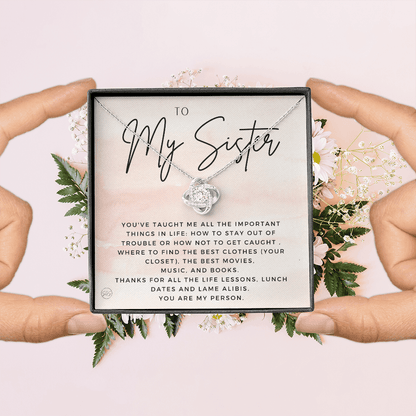 Gift for My Sister | You Are My Person, Thank You, Birthday, Sisters, Wedding, Christmas Gift to Sister From Sister, Sister-in-Law 1113fKA