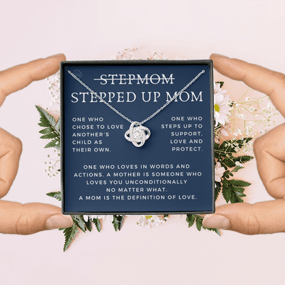 Stepped Up Mom | Gift for Stepmom, Bonus Mom, Stepmother, Grandma, Second Mama, From Step Daughter Son, Mother's Day, Birthday, Foster 125aK