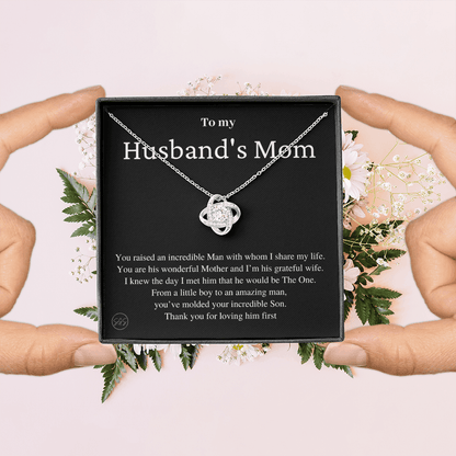 Husband's Mom - Lovely Mother - Necklace | Mother in Law Gift, Mother's Day Gift, From Daughter-in-Law, Mother of the Groom Love Knot 0418bK