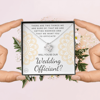 Wedding Officiant Proposal Gift | Will You Marry Us? Will You Be Our Officiant? For Friends, Best Friend Bestie Necklace Bridal Party 0131qK