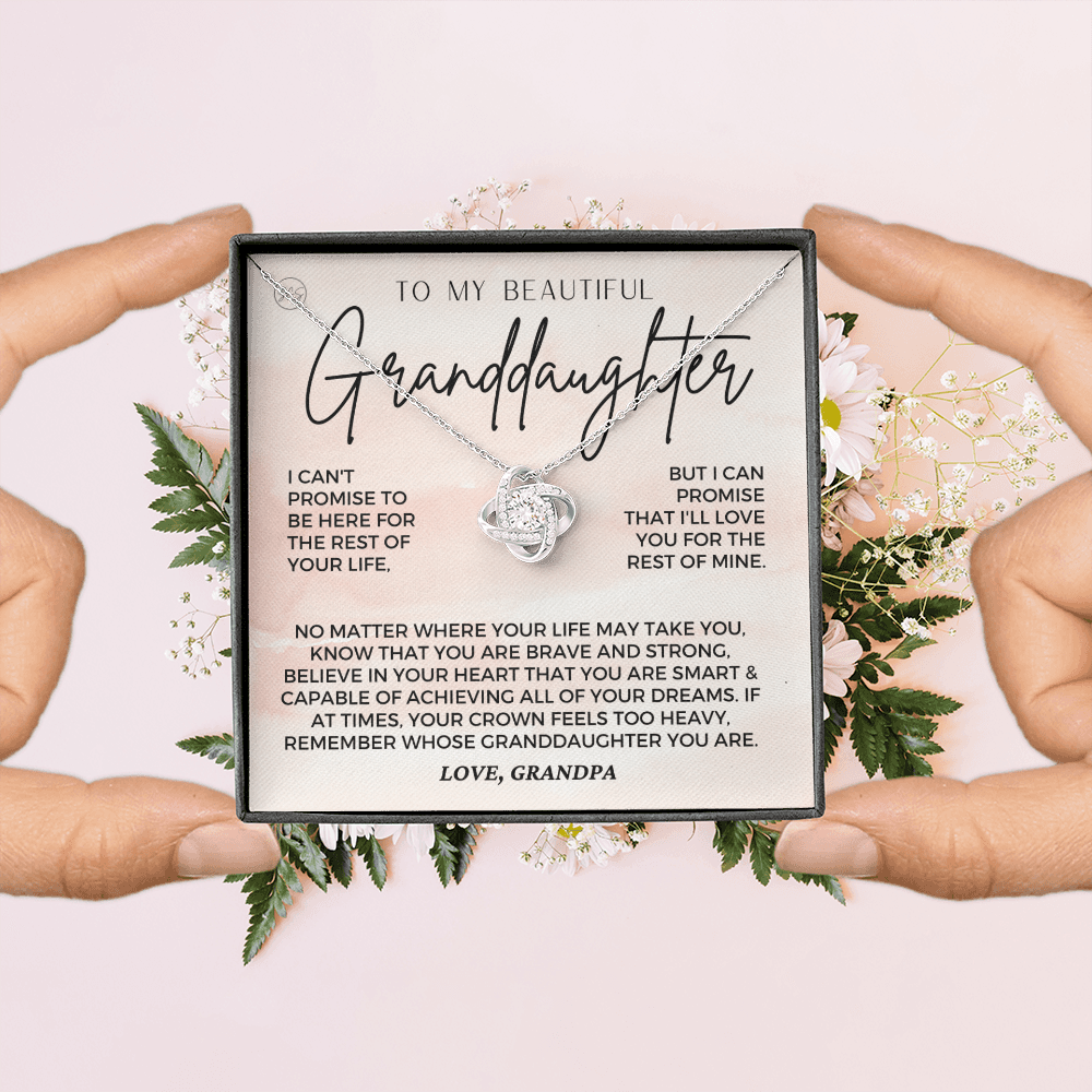 To My Granddaughter - Love Grandpa - Beautiful Gift Set | Granddaughter Gift, From Grandfather, Teen Girl Necklace, Teenaged Birthday Gift