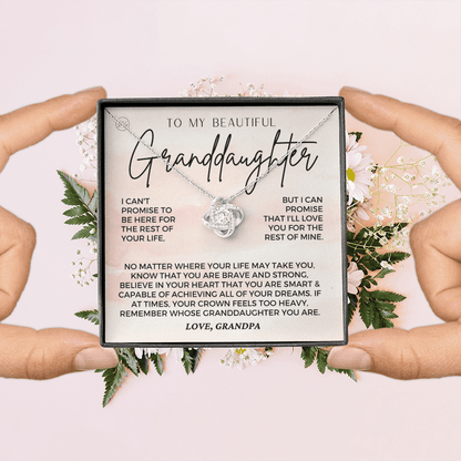 To My Granddaughter - Love Grandpa - Beautiful Gift Set | Granddaughter Gift, From Grandfather, Teen Girl Necklace, Teenaged Birthday Gift